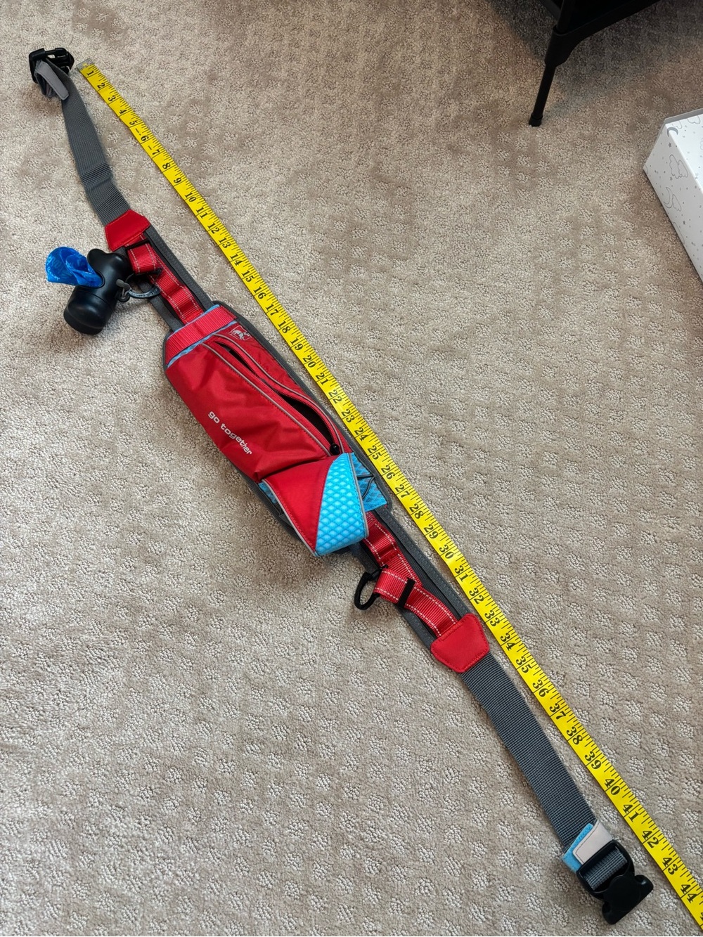 Red Hands-Free Dog Walking/Running Belt with Leash - Picture 5 of 8
